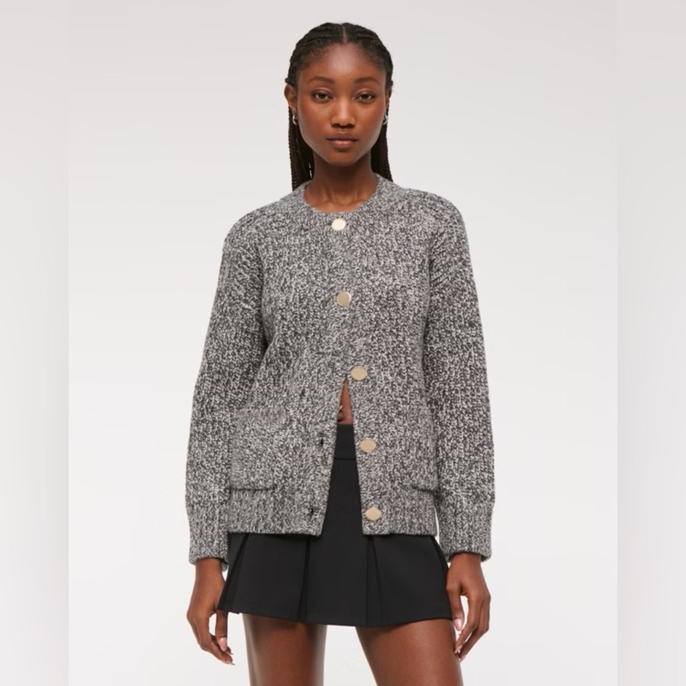 Abercrombie Relaxed Hardware Crew Cardigan